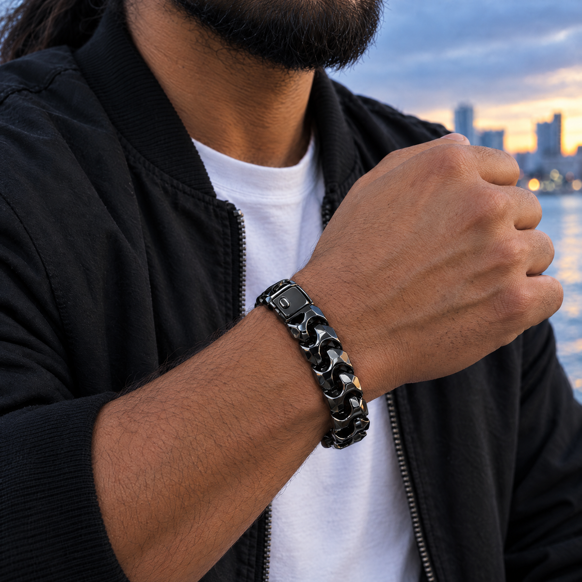 gildane-wave-link-bracelet-black-05-size