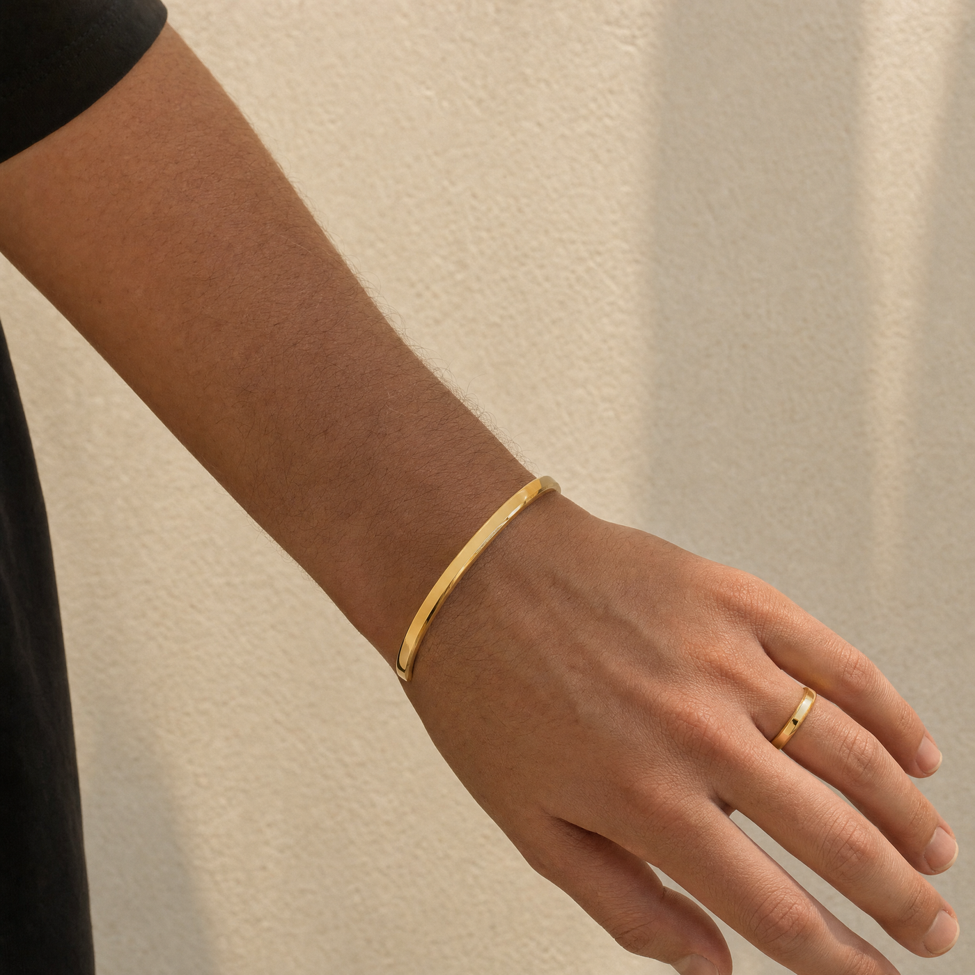 Unisize Bracelet & Ring Set — Stainless Steel, Adjustable — material detail